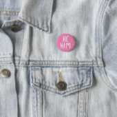 HABE/HABM Pronouns Pink Handschrift Minimaler Knop Button (Beispiel)