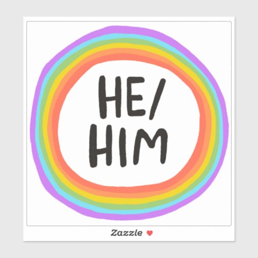 HABE/HABM Pronouns Rainbow Circle Handschrift Aufkleber (Blatt)