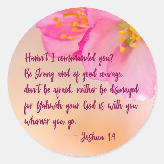 Habe ich dir nicht Christliche Blüte geboten? Runder Aufkleber (Vorderseite)