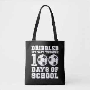 Habe mich auf 100 Tage Schulfußball durchgedribbel Tasche