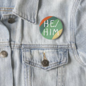 HABE Pronouns Rainbow Stripes Retro Button (Beispiel)