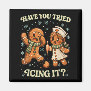 Habe versucht, es zu vereisen _ Lustiger Weihnacht Magnet