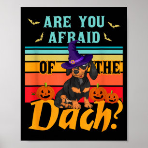 Haben Angst Vor Dem Dach Lustiger Dachshund Hund Poster