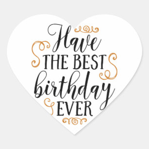 haben den besten Geburtstag Herz-Aufkleber