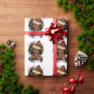 haben ein Melanin-Weihnachten schwarze Frau Santa Geschenkpapier