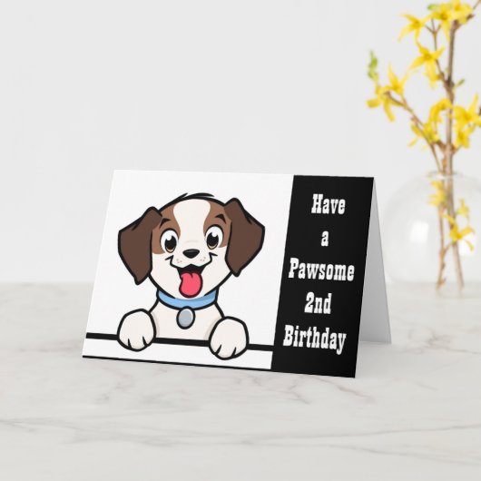 HABEN EINE **PAWSOMMER 2. GEBURTSTAG** KARTE (Gelbe Blume)