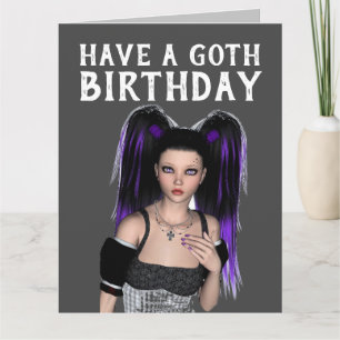HABEN EINEN GUTEN GEBURTSTAG, EMO GOTHIC MÄDCHEN KARTE