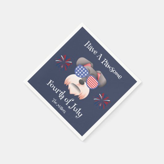 HABEN EINEN ZAHLREICHEN 4. JULI SCHNAUZER T - Shir Serviette (Ecke)