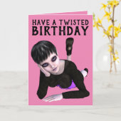 HABEN EINEN ZWEITEN GEBURTSTAG, EMO-MÄDCHENKARTEN KARTE (Gelbe Blume)