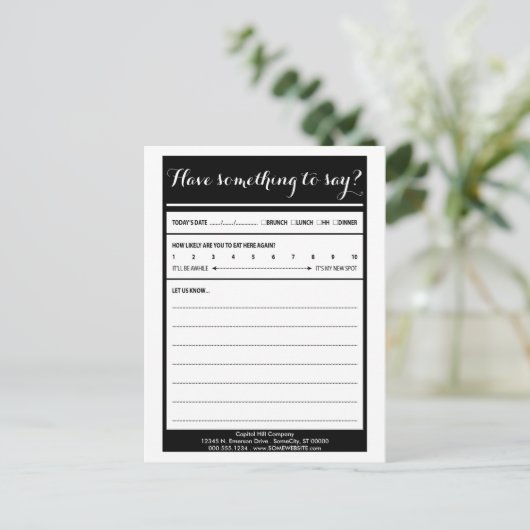 haben etwas zu sagen Kommentarkarte Postkarte (Stehend Vorderseite)