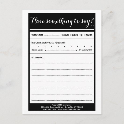 haben etwas zu sagen Kommentarkarte Postkarte (Vorderseite)