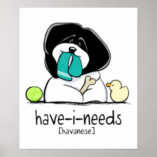 Haben-ich-Bedarf Havanese Weg-Leine Art™ Poster