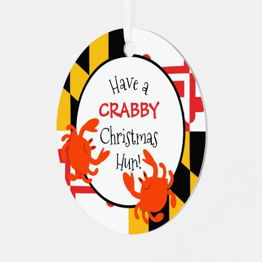 Haben Sie Crabby Christmas Hun Personalisiert Ornament Aus Metall (Vorderseite links)