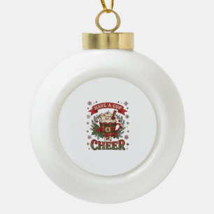 Haben Sie Cup Cheer Weihnachten Karo-Mug Heiße Sch Keramik Kugel-Ornament