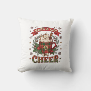 Haben Sie Cup Cheer Weihnachten Karo Tasse Heiße S Kissen