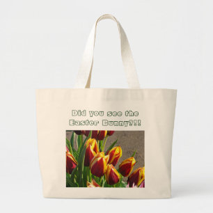 Haben Sie den Osterhasen gesehen! Tulpen-Blumen-Ta Jumbo Stoffbeutel