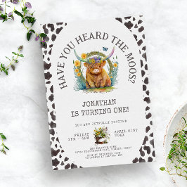 Haben Sie die Moos Kuh Print 1. Geburtstag gehört Einladung