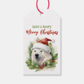 Haben Sie ein Bärenfröhliches Weihnachten Eisbär F Geschenkanhänger (Vorderseite)