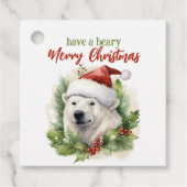 Haben Sie ein Bärenfröhliches Weihnachten Eisbär F Geschenkanhänger (Vorderseite)