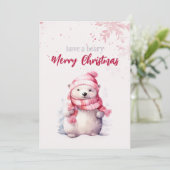 Haben Sie ein beary frohe Weihnachten Polar Bär Fu (Stehend Vorderseite)