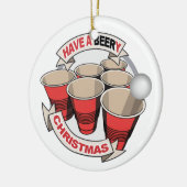 Haben Sie ein Beery Weihnachtsbier Pong Keramik Ornament (Links)