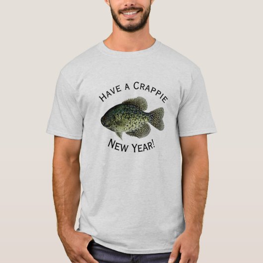 "Haben Sie ein Crappie-neues Jahr," schwarzen T-Shirt (Vorderseite)