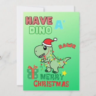 Haben Sie ein Dino frohe Weihnachten Kinder Grußka Dankeskarte