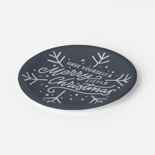 Haben Sie ein frohes kleines Weihnachtsfest - Schn Pappteller (Schrägansicht)