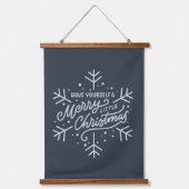 Haben Sie ein frohes kleines Weihnachtsfest - Schn Wandteppich Mit Holzrahmen (Vorderseite)