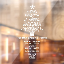Haben Sie ein frohes veganisches Weihnachten, Öffn Fensteraufkleber