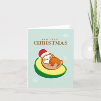 Haben Sie ein frohes Weihnachtsfest Avocado Sloth Feiertagskarte