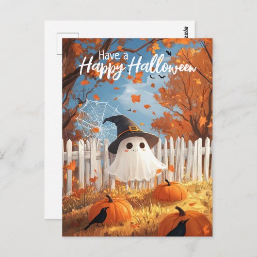 Haben Sie ein glückliches Halloween-Niedliches Ges Postkarte (Vorne/Hinten)