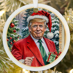 Haben Sie ein herrliches Weihnachten Santa Trump M Ornament Aus Metall