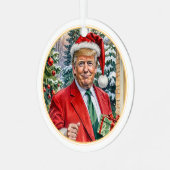 Haben Sie ein herrliches Weihnachten Santa Trump M Ornament Aus Metall (Vorderseite links)