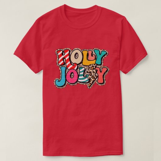Haben Sie ein Holly Jolly farbenfrohe Weihnachts-M T-Shirt (Design vorne)