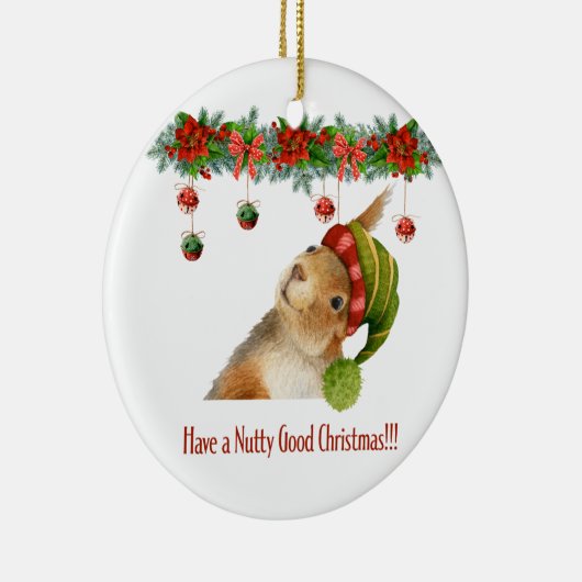 Haben Sie ein hübsches Weihnachtshörnchen nach Maß Keramik Ornament (Rechts)