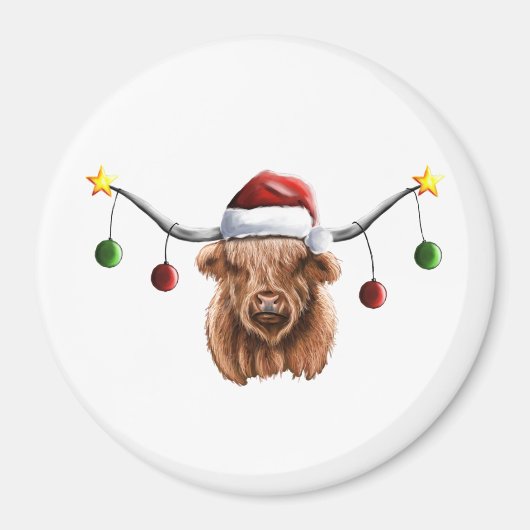 Haben Sie ein Merry Hielan Coo Weihnachten Magnet (Vorne)