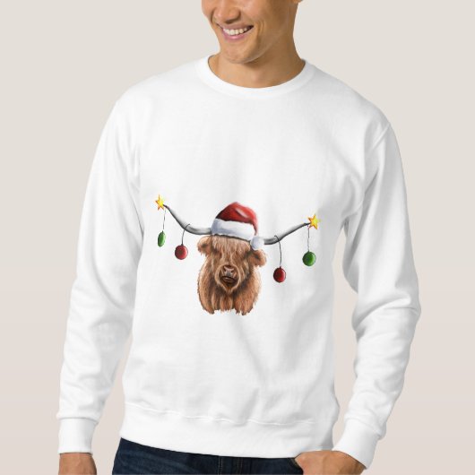 Haben Sie ein Merry Hielan Coo Weihnachten Sweatshirt (Vorderseite)
