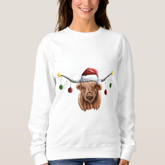 Haben Sie ein Merry Hielan Coo Weihnachten Sweatshirt (Vorderseite)