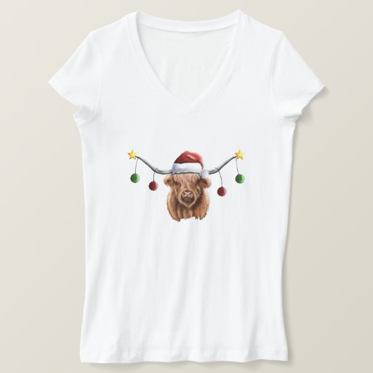 Haben Sie ein Merry Hielan Coo Weihnachten T-Shirt (Design vorne)