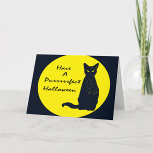 Haben Sie ein PURRfect Halloween! Schwarze Katze Karte
