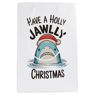 Haben Sie ein sehr lustiges Weihnachten Shark Sant Mittlere Geschenktüte