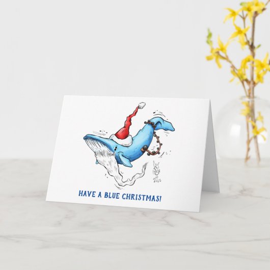 "Haben Sie eine blaue Weihnachtskarte" Karte (Gelbe Blume)