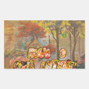 Haben Sie eine coole Herbstsaison Vintage-Kunst dr Rechteckiger Aufkleber