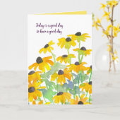 Haben Sie eine guter Tagesschwarz-mit Augen Karte (Gelbe Blume)