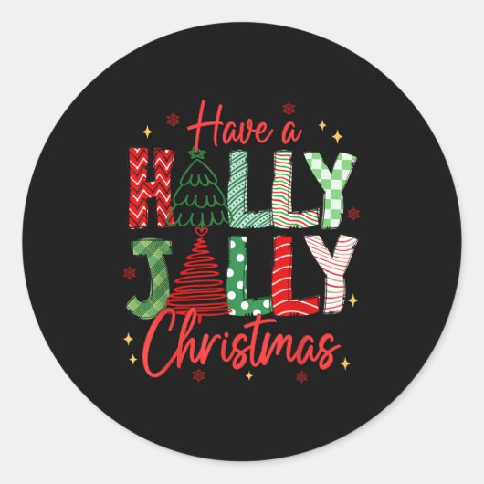 Haben Sie eine Holly Xmas JolChristmas Coquette Vi Runder Aufkleber (Vorderseite)
