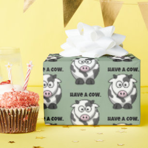 Haben Sie eine Kuh, Funny Dairy Cartoon Pun Design Geschenkpapier