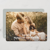 Haben Sie eine magische Foto-Karte für das neue Ja Ankündigung (Vorne/Hinten)