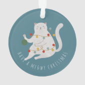 Haben Sie eine Meowy Weihnachts Fairy Lights Kat Ornament (Rückseite)