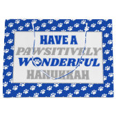 Haben Sie eine pawsitiv wunderbare Hanukka Große Geschenktüte (Vorderseite)